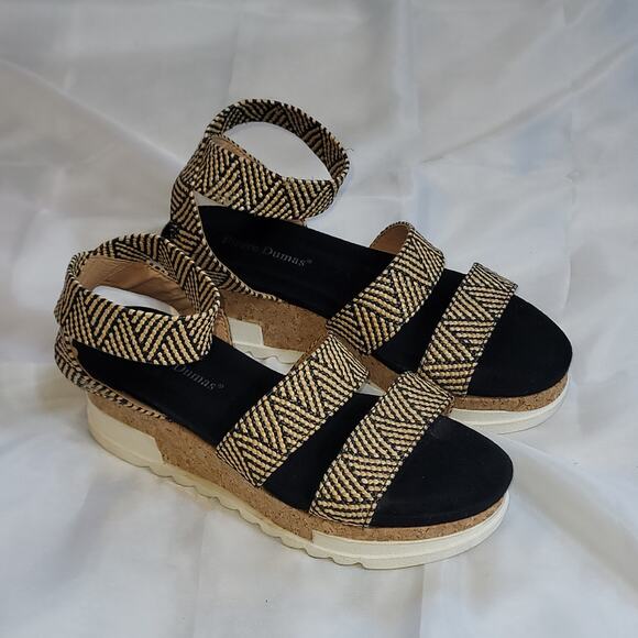 PIERRE DUMAS Drake 2 Woven Wedge Flatform Sandal Women's Size 90 - Picture 2 of 6